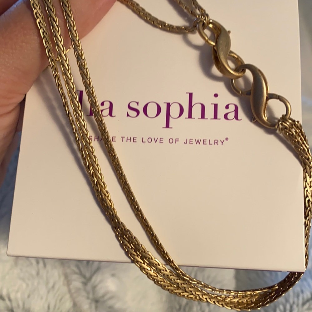 LiaSophia Classified Set of 3 Detachable Necklaces Matt Gold 17”-20”